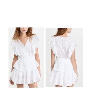 Blue Island White Ruffled Mini Sundress M